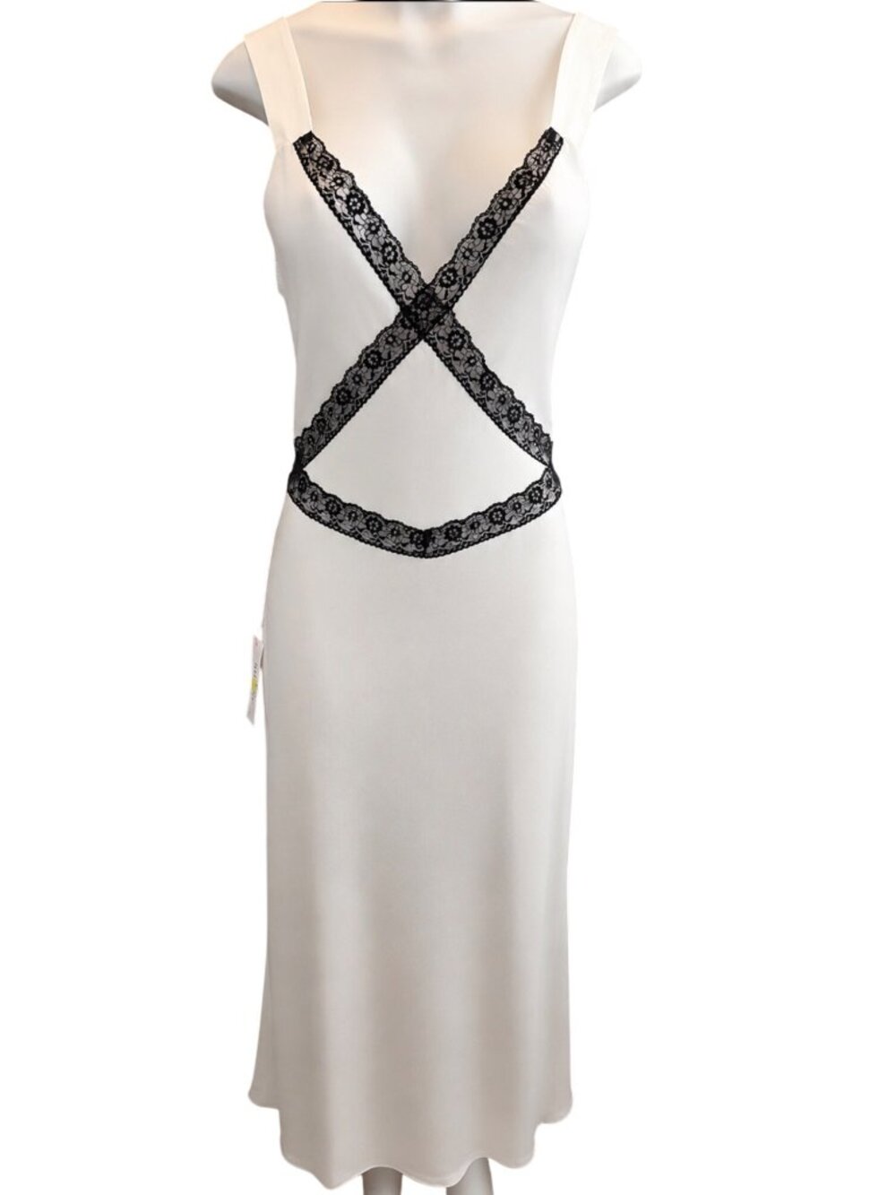 Bardot Emory Lace Slip Dress XXL Black & White Sleeveless Maxi